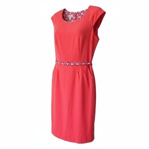 Dressban Elegant Coral Sleeveless Dress.Size 12 Made In Vietnan New